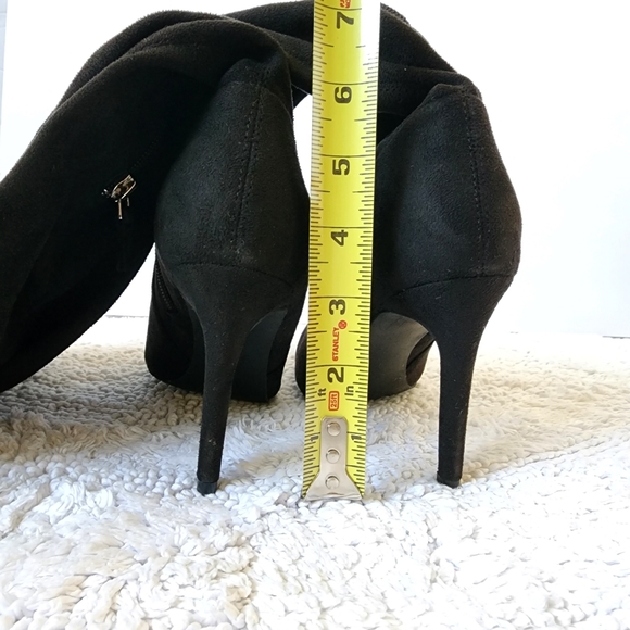 BD black overknee boot suede-feeling elastic size 6.5 Preowned excellent - Picture 7 of 13